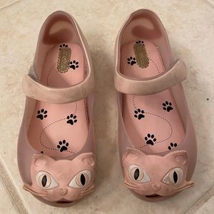 Mini Melissa Size 10 Pink Cat Shoes